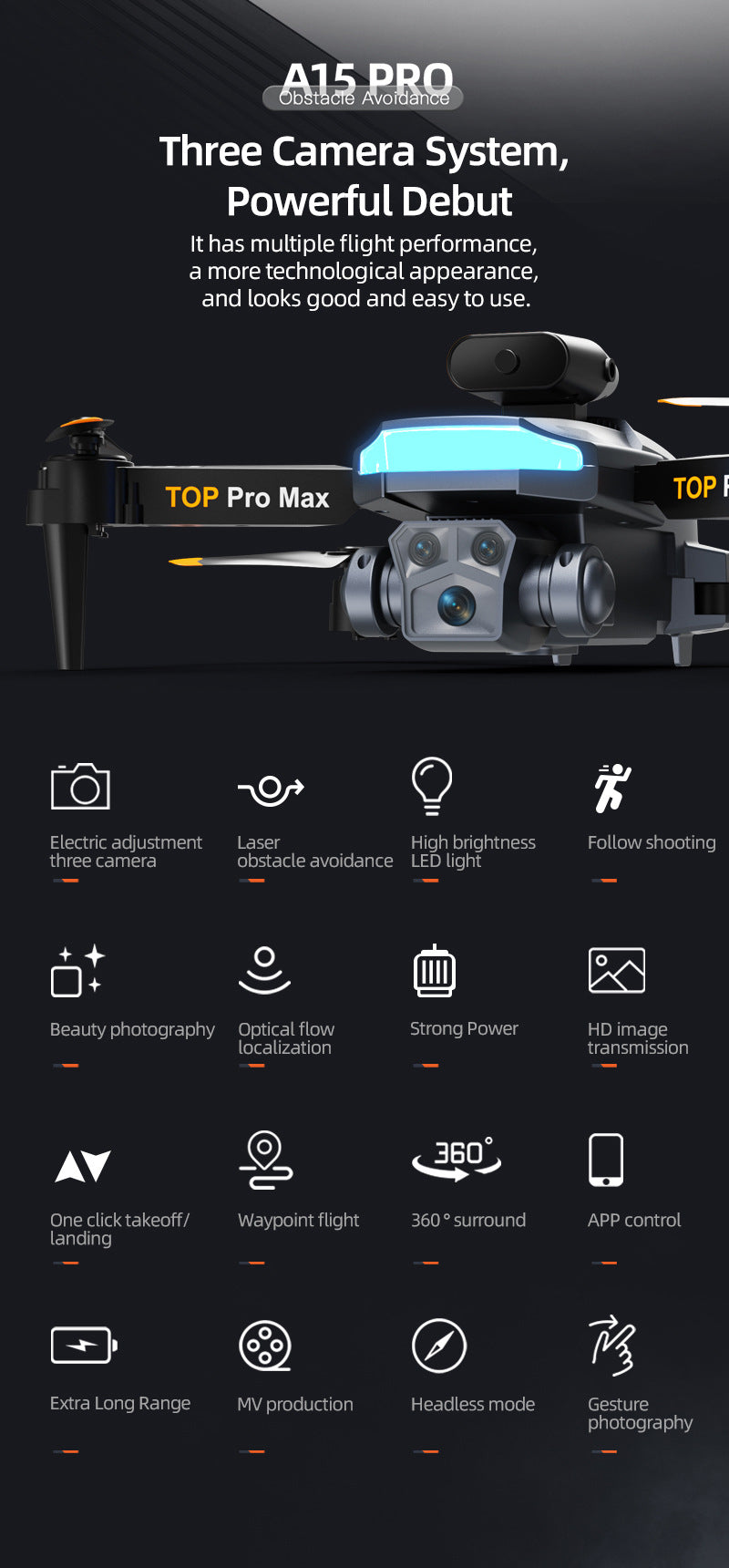 User engaging with A15 drone outdoors