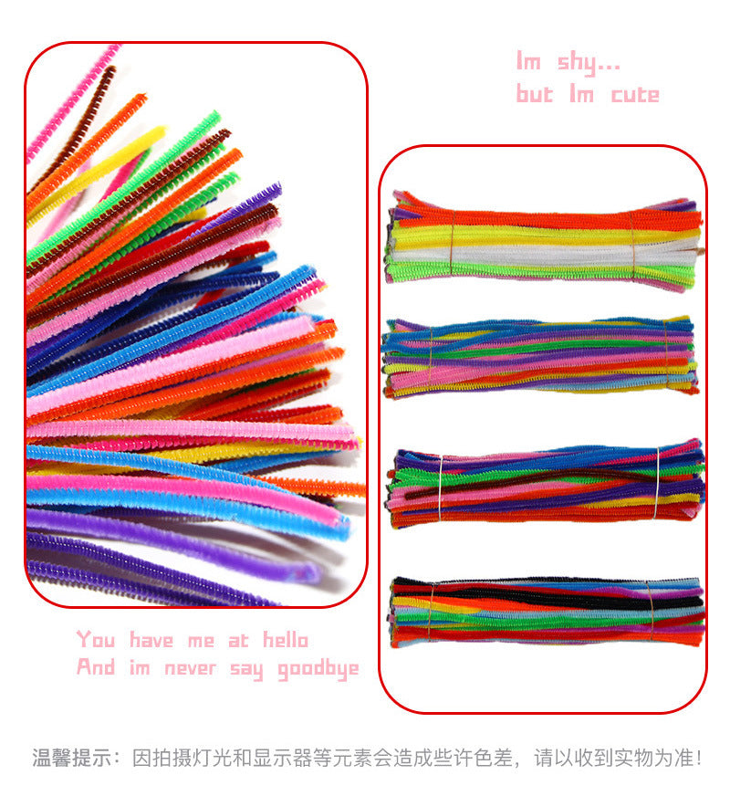 multicolored fuzzy craft sticks pack