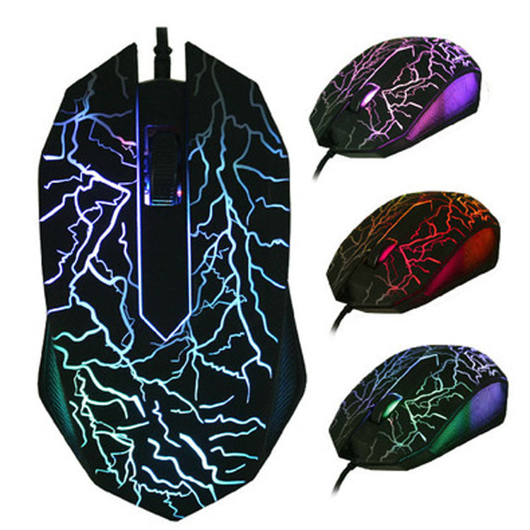 RGB Gaming Mouse - Ergonomic Wired 2400 DPI USB Optical Mouse with Colorful LED Backlight