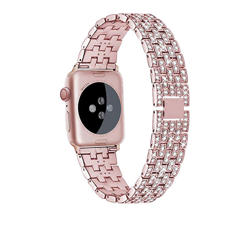 Luxury Diamond-Studded Metal Apple Watch Band - Compatible with All Models