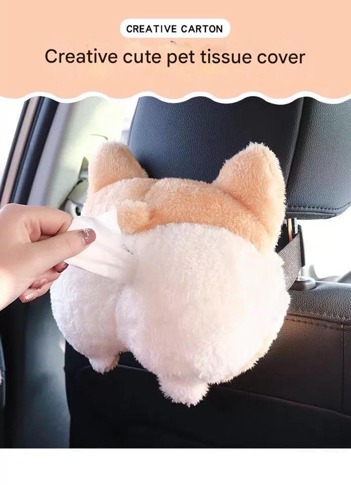 Quirky Corgi Car Tissue Holder