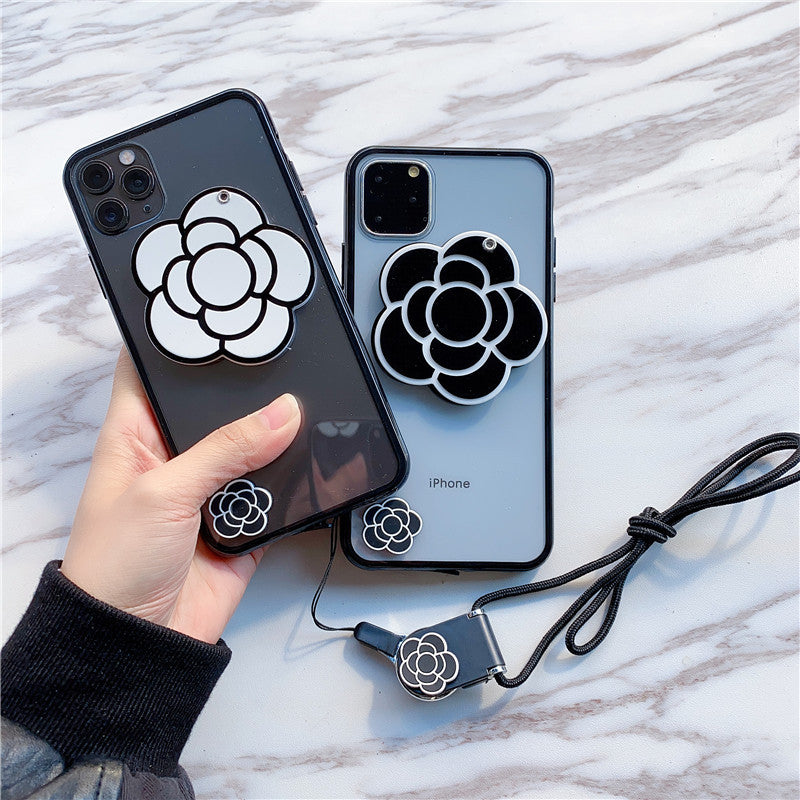 Elegant Camellia Mirror Case for iPhone Models - Stylish and Durable Acrylic Phone Cover