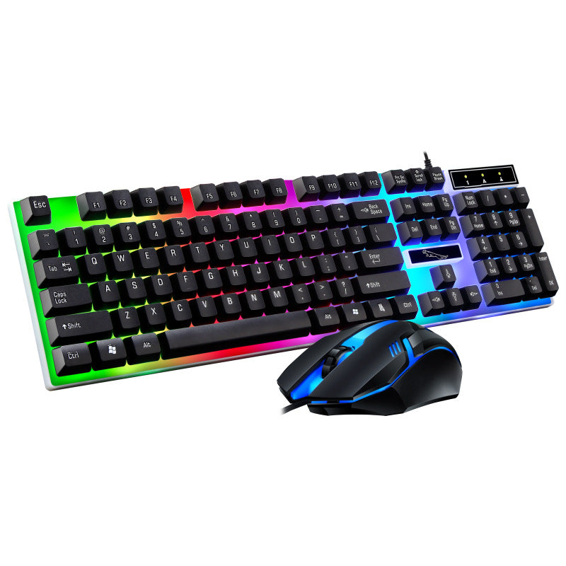 G21B Wired RGB Gaming Keyboard and Mouse Set - USB Backlit Mechanical Feel Combo