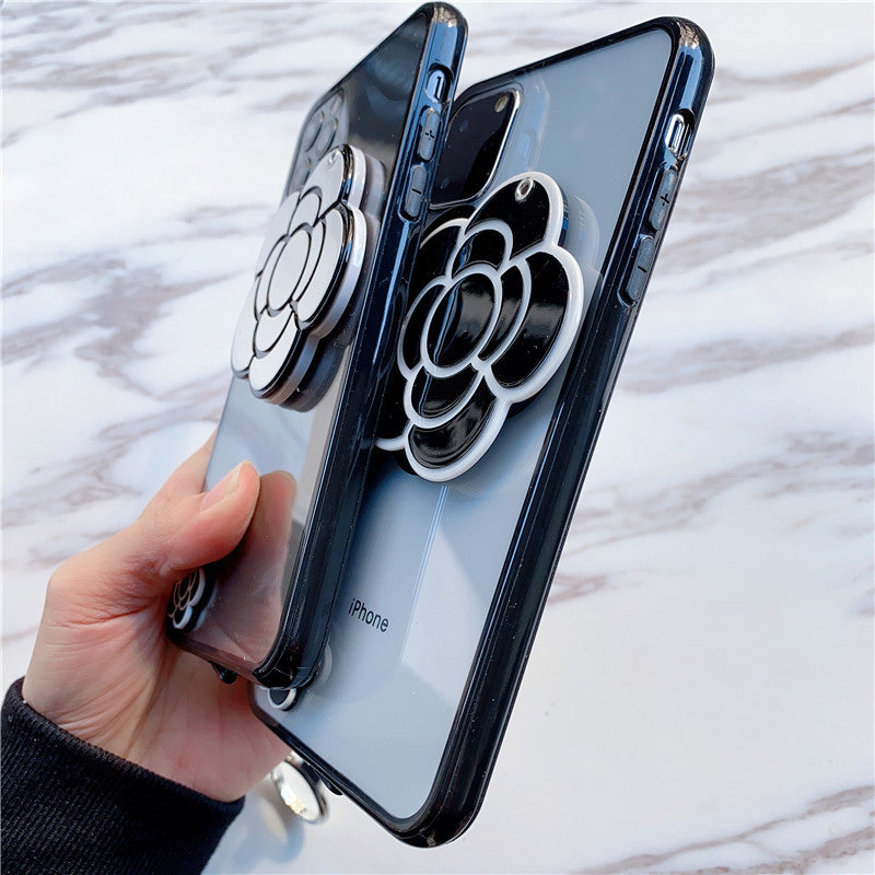 Elegant Camellia Mirror Case for iPhone Models - Stylish and Durable Acrylic Phone Cover