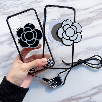 Elegant Camellia Mirror Case for iPhone Models - Stylish and Durable Acrylic Phone Cover