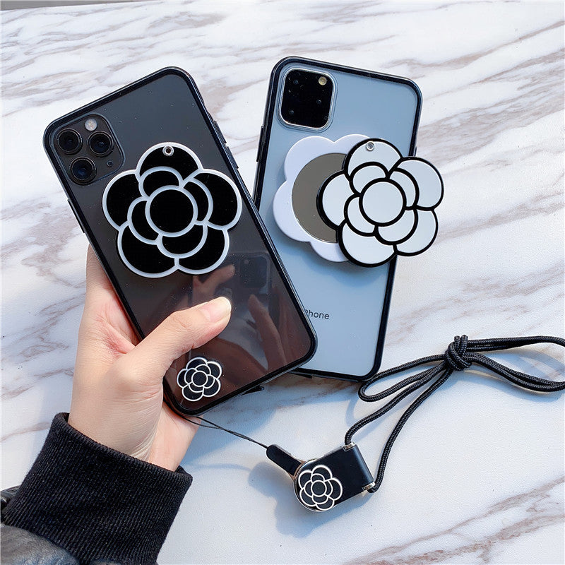 Elegant Camellia Mirror Case for iPhone Models - Stylish and Durable Acrylic Phone Cover