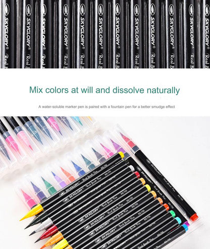 Skyglory Watercolor Brush Pen Set - 36 Vibrant Washable Colors for Art and Craft Projects