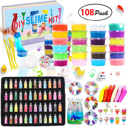 24-Color Crystal Slime Kit - Ultimate DIY Fun for All Ages