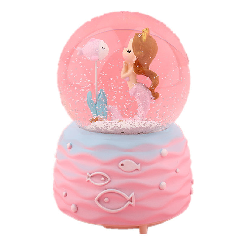 Mermaid-themed LED snow globe for parties