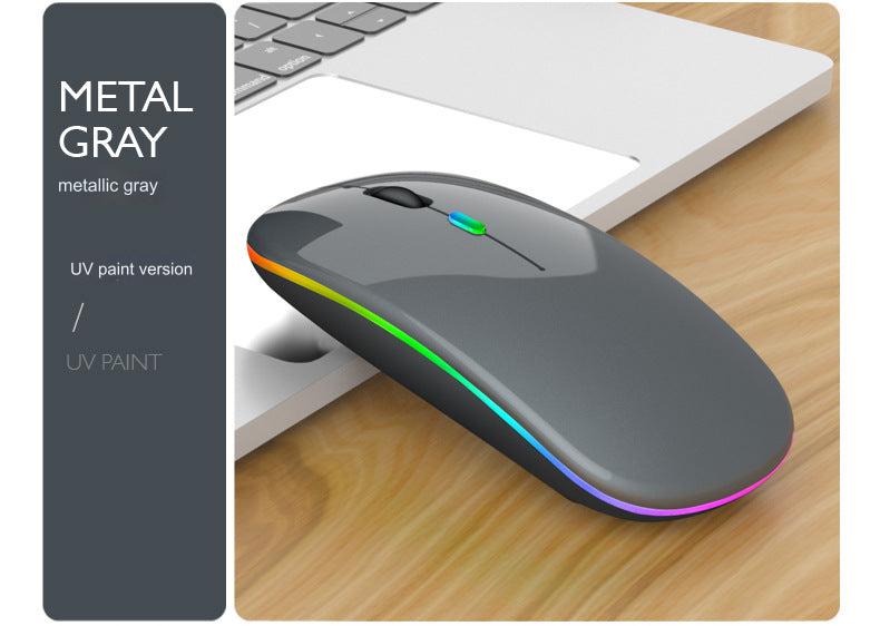 Wireless Bluetooth Dual-Mode Mouse - Silent & Rechargeable Gaming Mouse for Laptops - 2.4G Light-Up Wireless Mouse