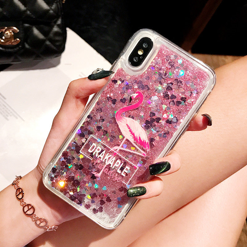 Cute Unicorn & Dolphin Liquid Glitter Phone Case for iPhone and Samsung - Shockproof TPU Protection