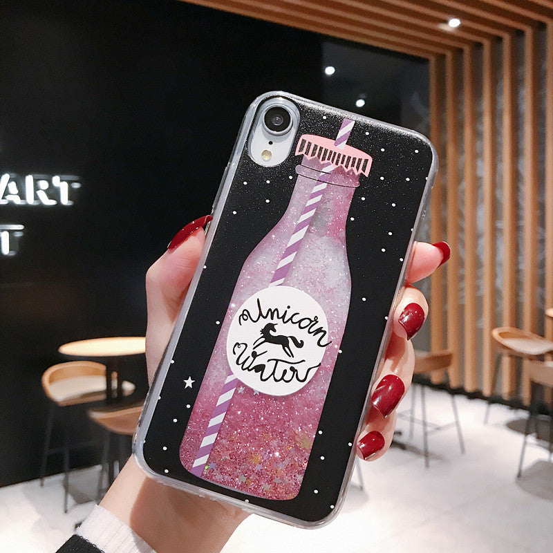 Cute Unicorn & Dolphin Liquid Glitter Phone Case for iPhone and Samsung - Shockproof TPU Protection