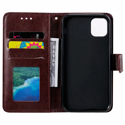 Stylish Leather Phone Wallet Case for iPhone 15/16 & Samsung Galaxy - Multiple Colors