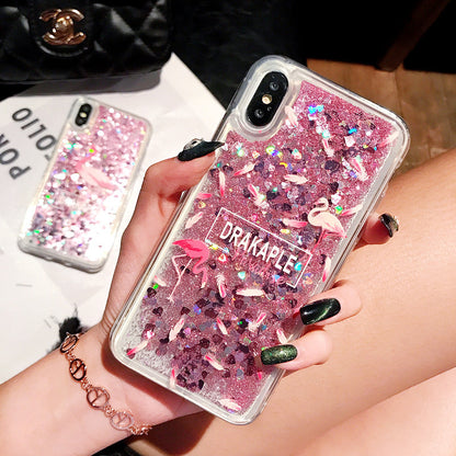 Cute Unicorn & Dolphin Liquid Glitter Phone Case for iPhone and Samsung - Shockproof TPU Protection