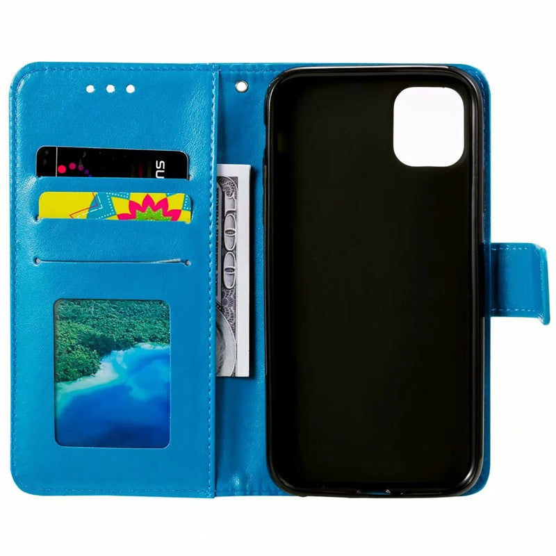 Stylish Leather Phone Wallet Case for iPhone 15/16 & Samsung Galaxy - Multiple Colors