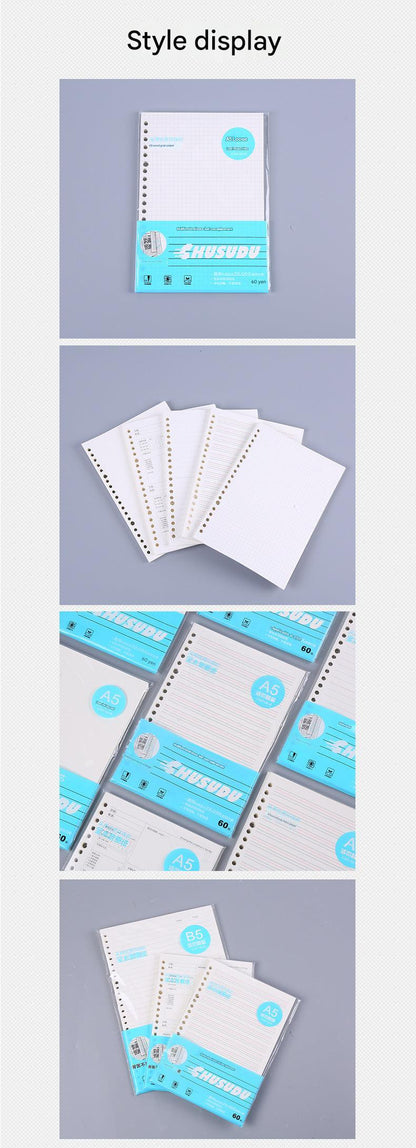 A5 lined refill paper in a binder