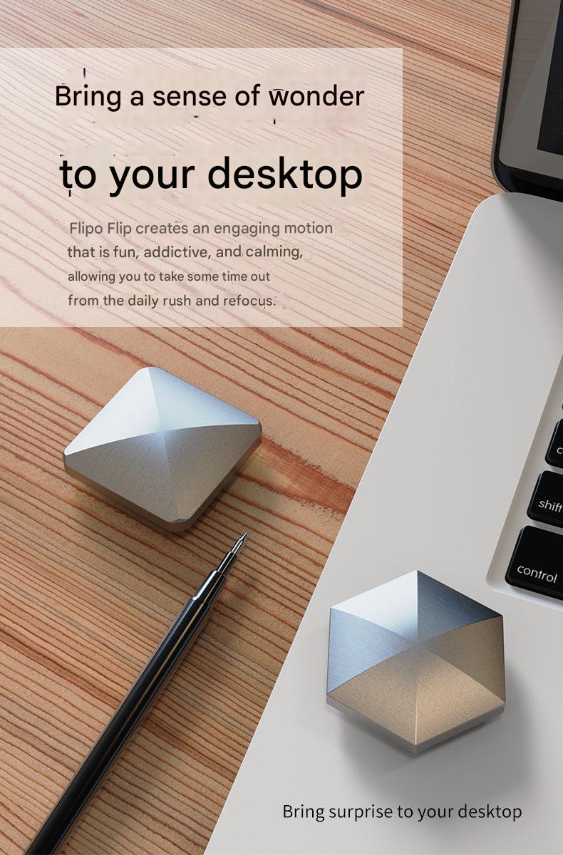 elegant gold hexahedral desk toy image