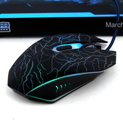 RGB Gaming Mouse - Ergonomic Wired 2400 DPI USB Optical Mouse with Colorful LED Backlight