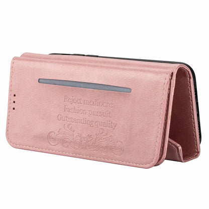 Premium PU Leather Wallet Case for iPhone & Samsung - Multi-Card Holder with Zipper Closure