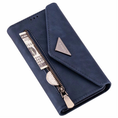 Premium PU Leather Wallet Case for iPhone & Samsung - Multi-Card Holder with Zipper Closure