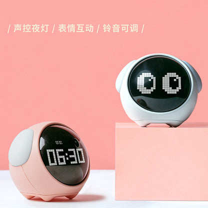 LED digital alarm clock for kids pink expression