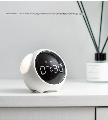 LED expression table clock for children front angle