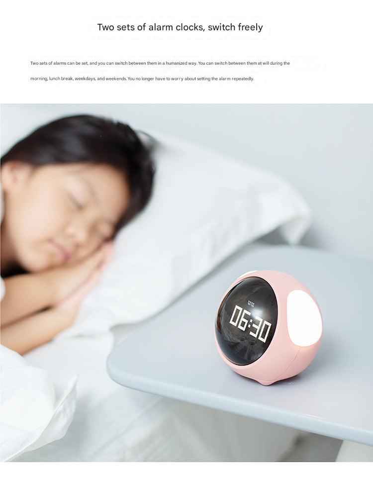 kid's LED pixel display alarm clock white expression