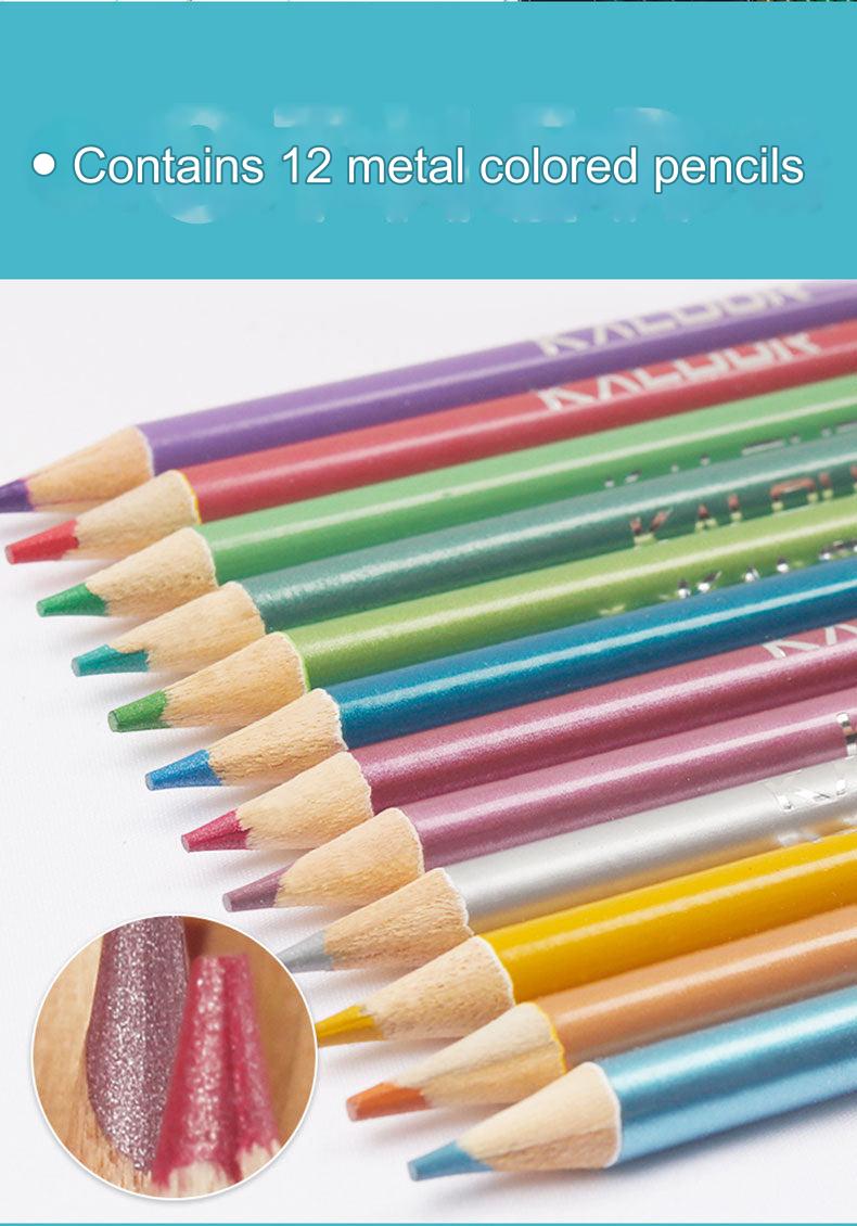 Premium 180-Color Oil-Based Colored Pencil Set in Metal Tin - Ideal for Artists and Students