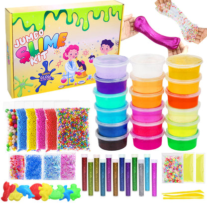 24-Color Crystal Slime Kit - Ultimate DIY Fun for All Ages