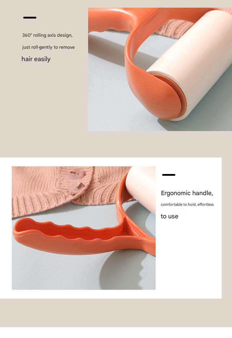 pink lint roller with visible lint