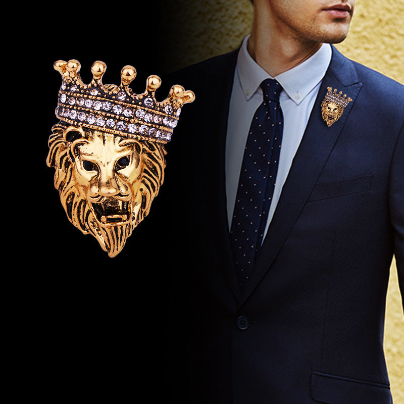Gold Color Lion Brooch