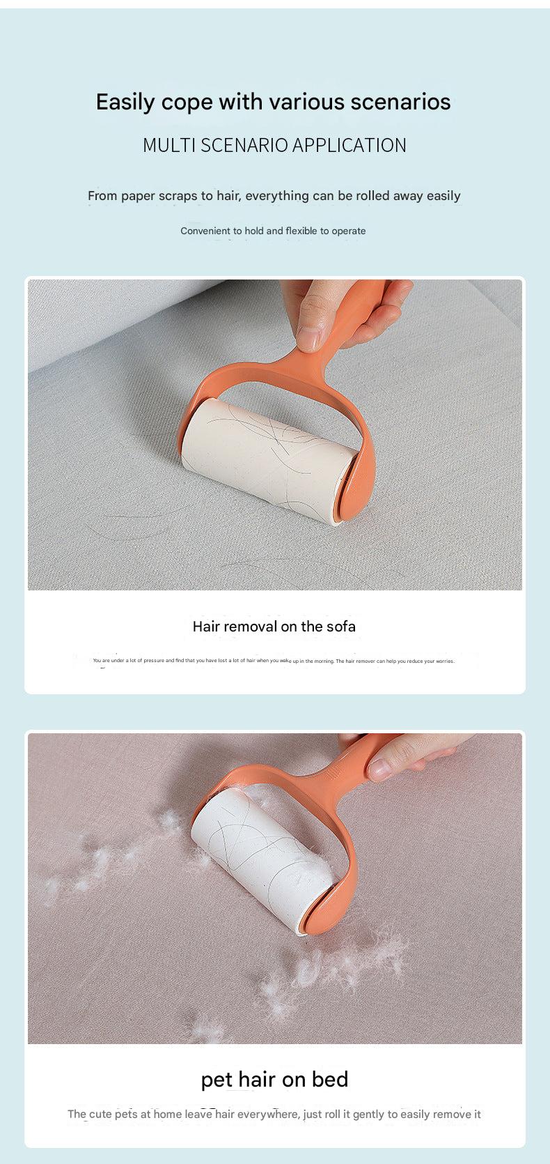 yellow lint roller on white background