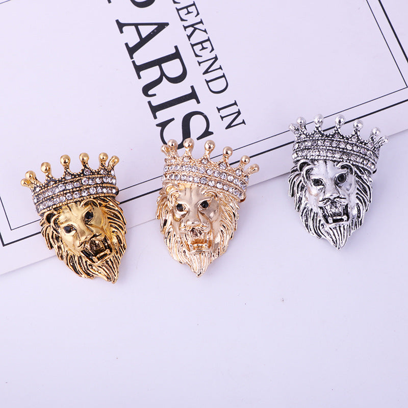 Gold Color Lion Brooch