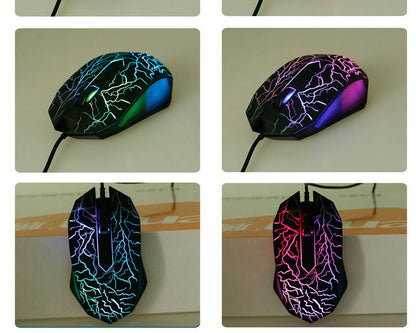 RGB Gaming Mouse - Ergonomic Wired 2400 DPI USB Optical Mouse with Colorful LED Backlight