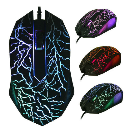 RGB Gaming Mouse - Ergonomic Wired 2400 DPI USB Optical Mouse with Colorful LED Backlight