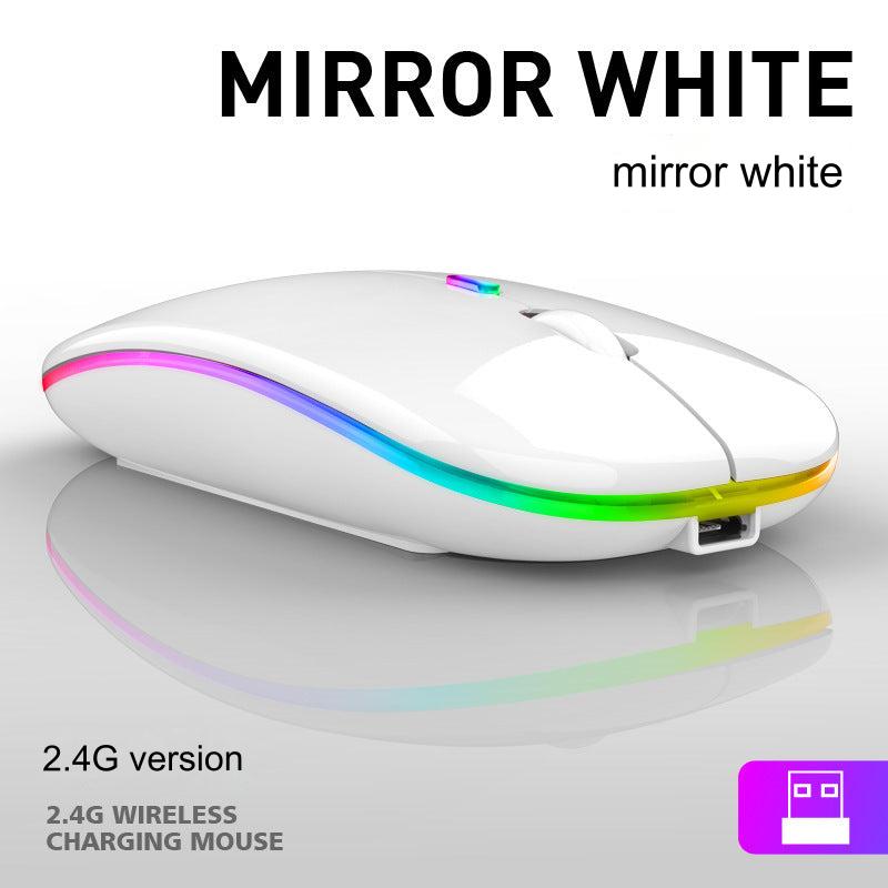 Wireless Bluetooth Dual-Mode Mouse - Silent & Rechargeable Gaming Mouse for Laptops - 2.4G Light-Up Wireless Mouse