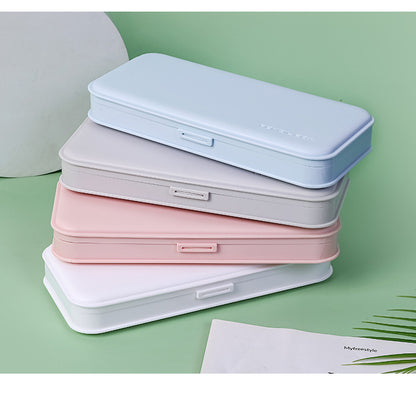 white multifunctional pencil box for students