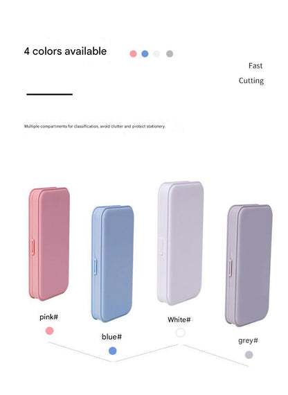 white multifunctional pencil box for students