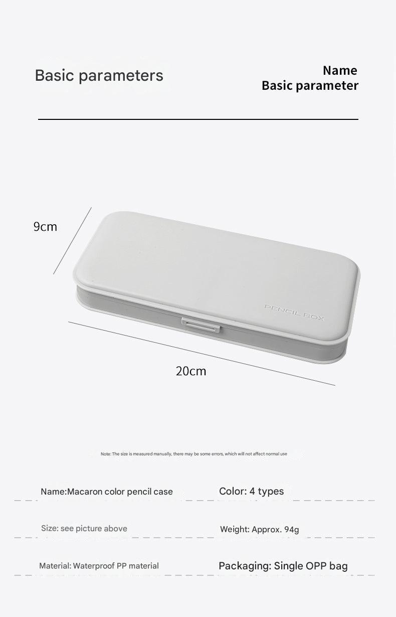 closed gray student's pencil box