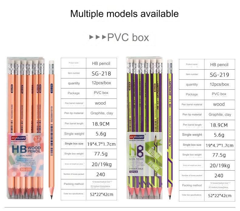 12-Pack Premium HB Pencils with Erasers - Perfect for Students and Artists