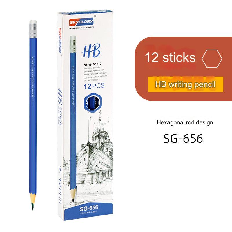 12-Pack Premium HB Pencils with Erasers - Perfect for Students and Artists