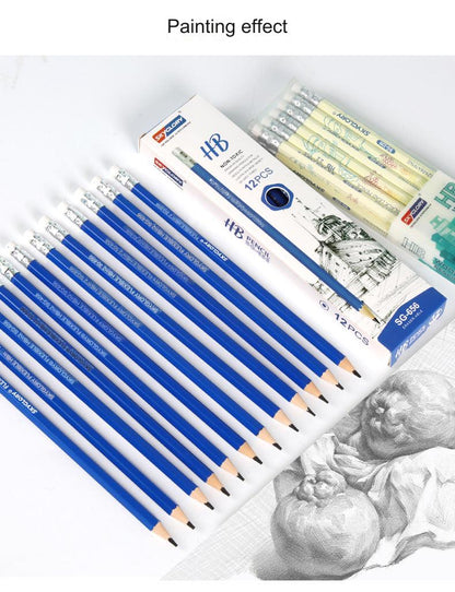 12-Pack Premium HB Pencils with Erasers - Perfect for Students and Artists