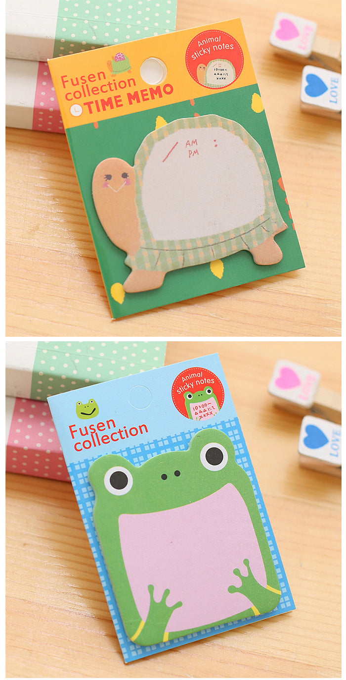 cartoon zoo animal sticky note pig