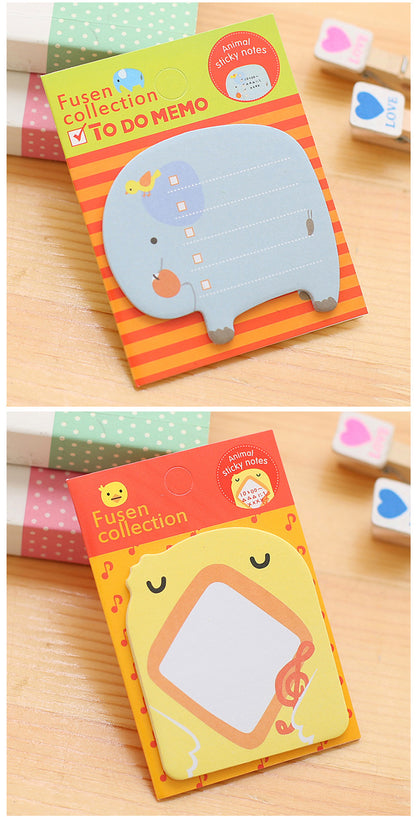 cartoon zoo animal sticky note elephant