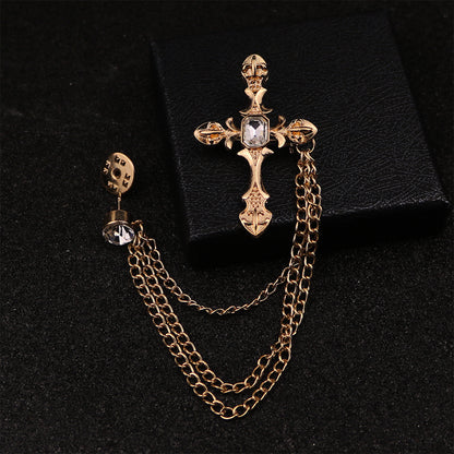Elegant suit pin brooch in gold