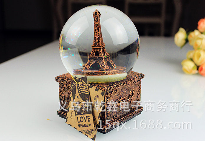 romantic glowing music box night view