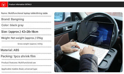 compact portable car steering tray in use