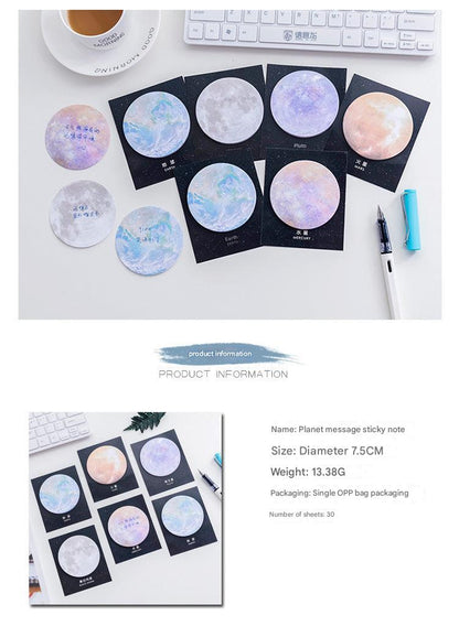 cosmic sticky notes rainbow moon design