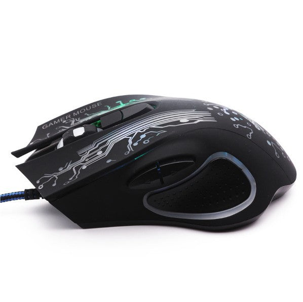 RGB Gaming Mouse - Ergonomic Wired 2400 DPI USB Optical Mouse with Colorful LED Backlight