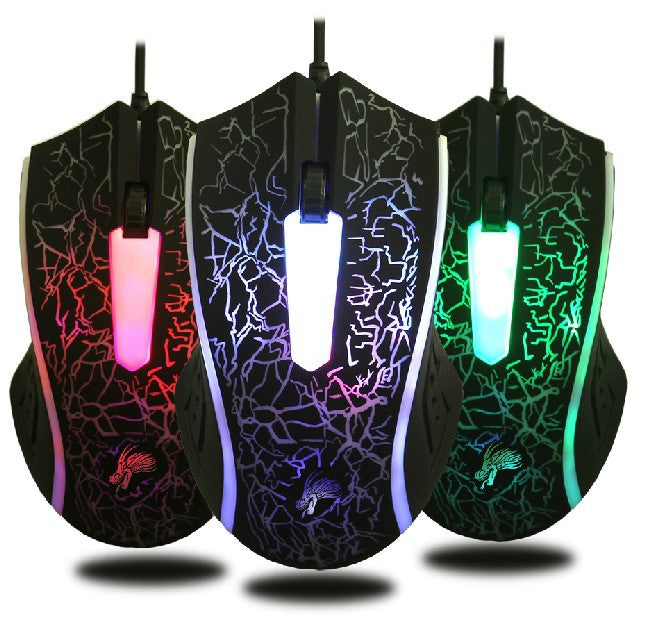 RGB Gaming Mouse - Ergonomic Wired 2400 DPI USB Optical Mouse with Colorful LED Backlight